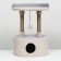 A house for cats with a claw, with an oval shelf, 54 x 34 x 80 cm, fluffy fur, jute, gray