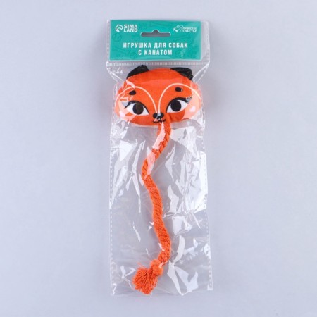 Toy for dogs "fox", with a rope-4