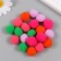 Pompons, 20 mm, 20 pcs/pack, 100% polyester, 5 colors in the assortment of 4 pcs