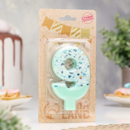 Candle for the Mosaika cake, number "9", blue-1