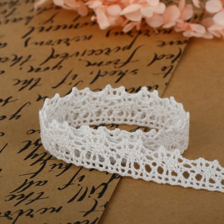 Knitted lace, 15 mm × 2.7 ± 0.5 m, white color-2