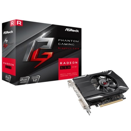 The Radeon ASROCK 550 Phantom Gaming, 2 GB, 64BIT, GDDR5, DVI, HDMI, DP