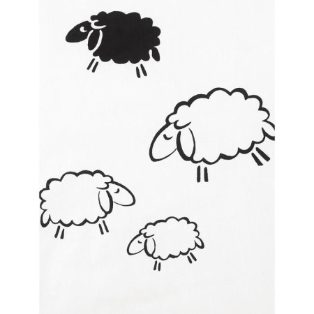 A set of pillowcases, size 40x60 cm, sheep print, white color - 2 pcs.-3