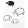 A set of pillowcases, size 40x60 cm, sheep print, white color - 2 pcs.