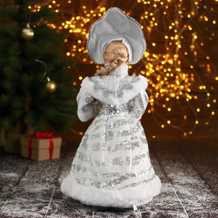 Snow Maiden "In a white fur coat and kokoshnik" 17x35 cm, mix-2