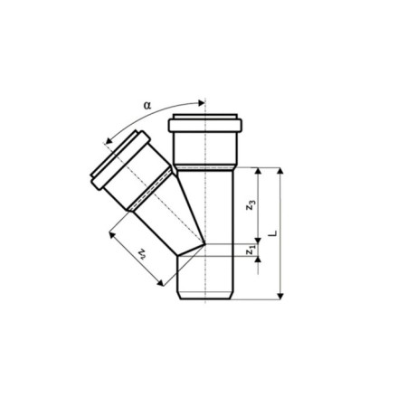 The sewer's tee Ostendorf ht htea, internal, d = 40 mm, 67 ° 111300-1