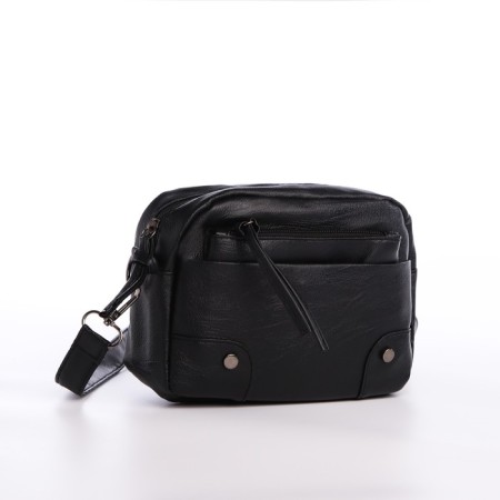 Bag Cross-Bodi with a zipper, black color-1