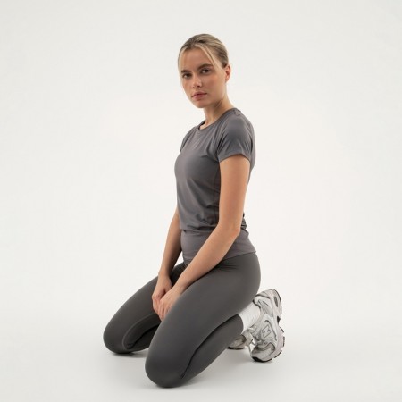 Women's T -shirt with inserts, basic, size S (44), gray color-3