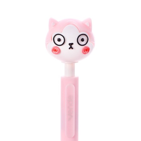 Gel handle Calligrata "cat" automatic, node 0.5 mm, blue ink, pink-2