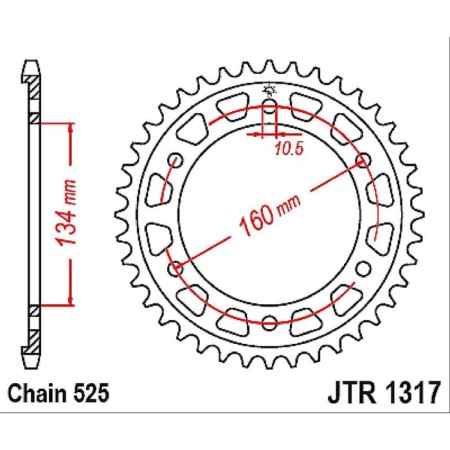 Star Very Steel Star JTR1317, chain 525, 43 teeth