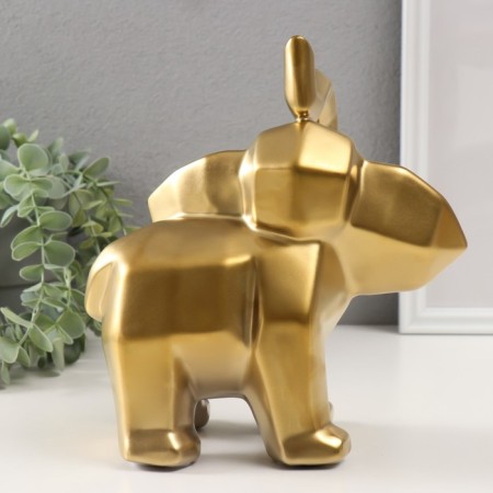 Souvenir Ceramics "Geometry. Elephant" Gold 10x20x21.5 cm-3