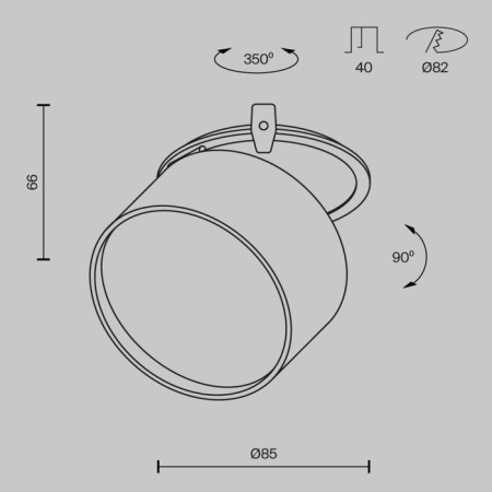 The built-in lamp Technical DL024-12W4K-W, LED, 12 W, 85x85x66 mm, 970 lm, 4000k, 2835, white-9