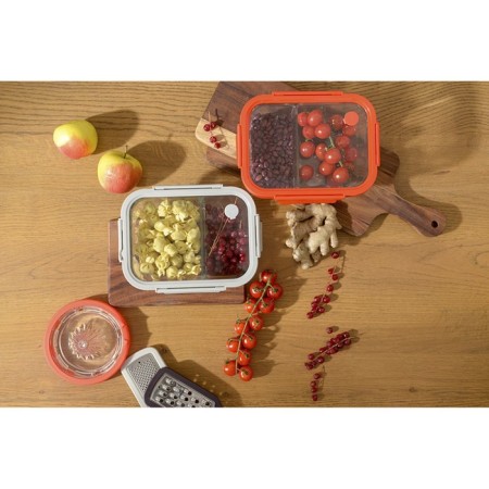 Smart Solutions baking and storage container, rectangular with separators, 1 l, the color is light gray-1