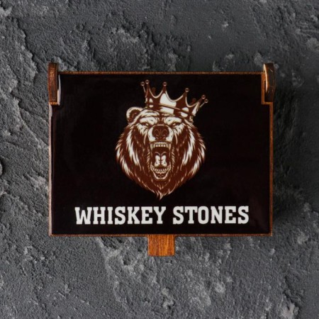 Woods for whiskey "Bear", in a box with a magnet, natural steat, 6 pcs-1