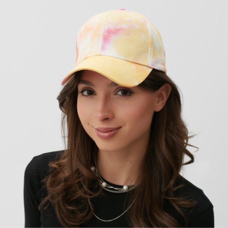 Women's cap Minaku "Tie-Dye", yellow color, rr 54-56