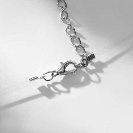 Circle "on the fishing line" zirconium, square, white color in silver, 30 cm-6