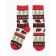 Male socks "Bears and Christmas trees", Milk-red color, rr 39-44