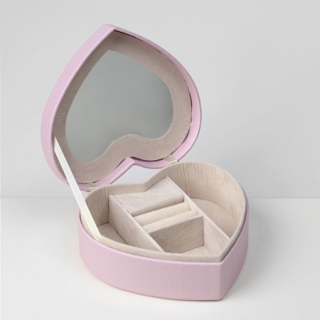 Organizer for decorations portable with the mirror "Casket Unicorn Heart", 17 × 15 × 7 cm, pink color-4