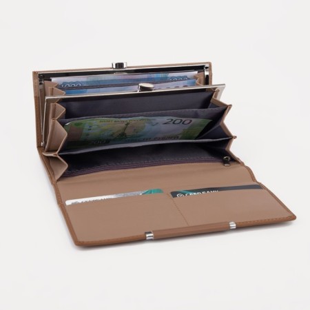 Women's wallet on magnets, brown color-3