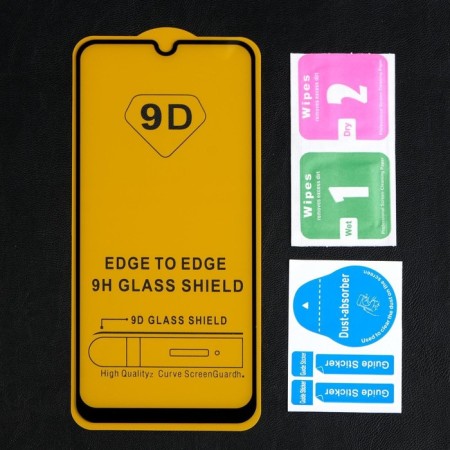 Protective glass 9D Luazon for Samsung A20/A30/A50 (2019), full glue, 0.33 mm, black-2