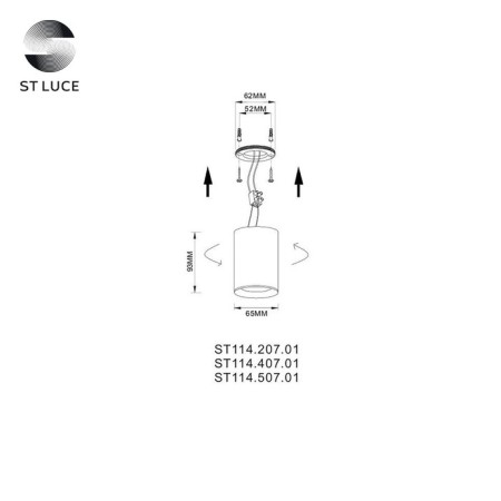 Ceiling lamp ST LUCE. ST114.507.01. 1x50 W, GU10, 6.5x6.5x9.3 cm, white color-6