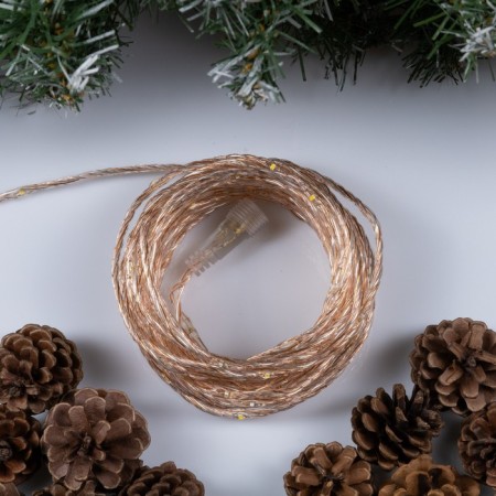 Garland "thread" 10 m dew, IP44, copper thread, 100 LED, warm white glow, flicker, 220 V-1