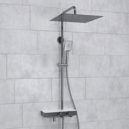 The shower system wasserkraft a113.119.126.ch thermo, tropical shower, thermostat, chrome-1