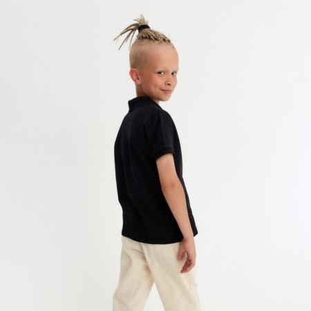T -shirt Children's Polo Minaku: Basic Line Color Black, Height 134-6