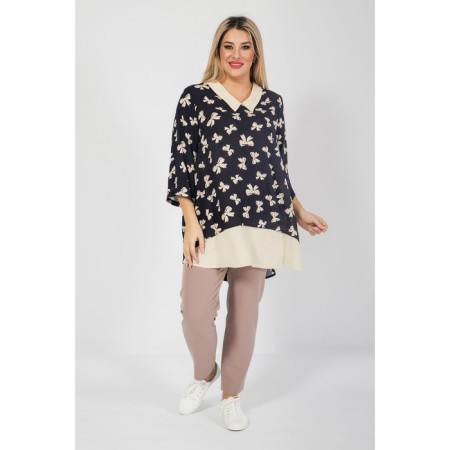Women's tunic, size 76, dark blue color-1
