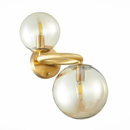 Wall lamp ST LUCE. SL1162.301.02. Gorizia. 2x40 watts, E14, 38x36 cm, brass color-5