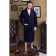 Male dressing gown, shalka+kant, size 66, dark blue color, mahra