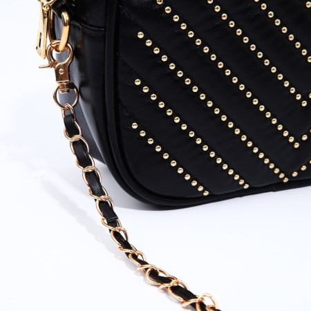 Bag Cross-Bodi with a zipper, black color-3