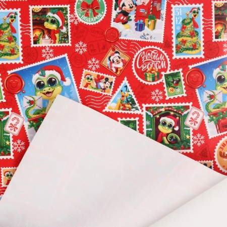 New Year. Packaging paper, 70x100 cm, Mickey Mouse-2