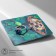 Ring "Japan" a water lily, the color of burgundy blue in silver, dimensionless
