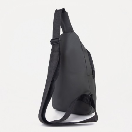Male sling bag from textiles, headphones, khaki color-1
