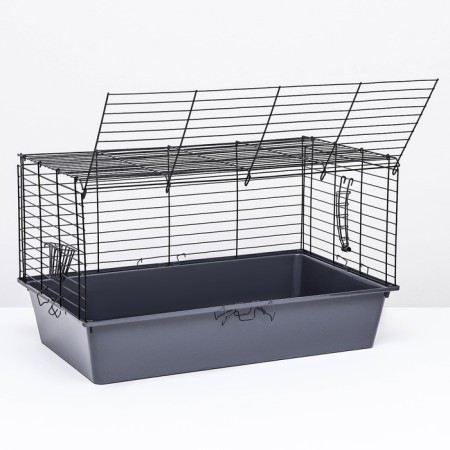A cell for rabbits, guinea pigs "Pigger" No. 4 folding, 80 x 50 x 47 cm, light gray-2