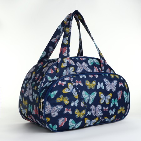Women's road bag with lightning, external pocket, blue color