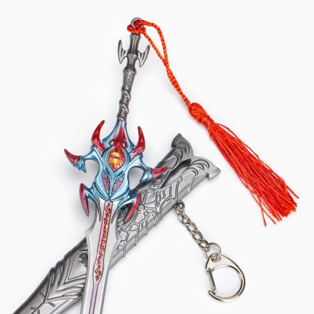 Souvenir weapon suspended mini "Asura sword", keychain, 21 cm, silver with red-4