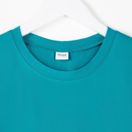 Women's T -shirt Minaku: Basic Line, Aquamarine color, size 44-8