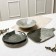Ceramic plate "Stone", 18 x 18 cm, dark gray color