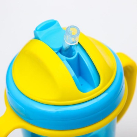 Baby chipper with silicone tube, 300 ml., With handles, blue color-2