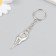 Metal keychain "Long -legged deer" silver 1.8x4.8 cm