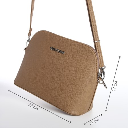 Women's bag over the shoulder Textura, small size, beige color-1