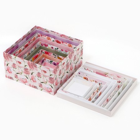 Set of boxes 10 in 1, gift packaging, “Flowers”, 10.2 x 10.2 x 6–28.2 x 28.2 x 15 cm 15 cm-20