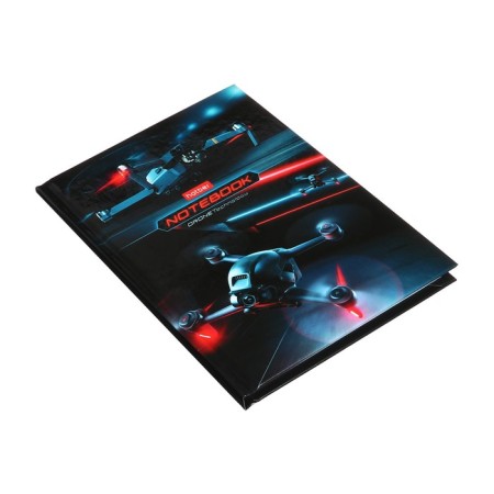 Notebook, A6, 80 sheets, in a cage, "Drone", cover 7BC, glossy lamination, offset block 60g/m2-1