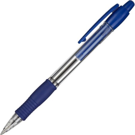 Automatic ballpoint handle Pilot Super Grip, rubber emphasis, 0.7 mm, oil base, blue rod, blue body.-1