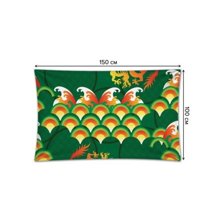 Decorative panel with photo printing "Fire Dragons", horizontal, size 100x150 cm-1