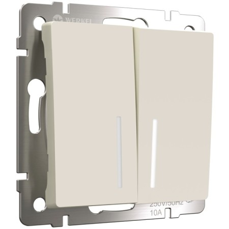 Switch W1120162, two -key, with backlight, ivori matte
