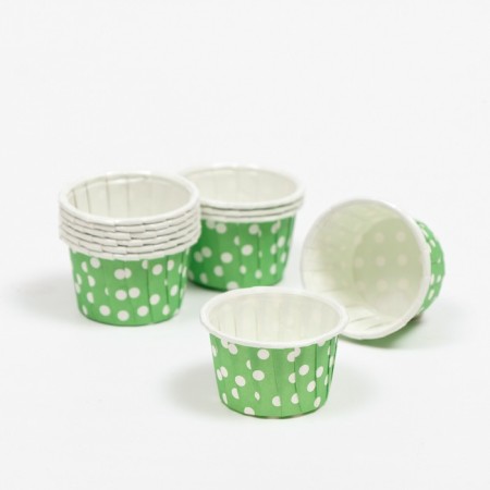 Muffin baking uniform, green in white peas, 3.8 x 3 cm