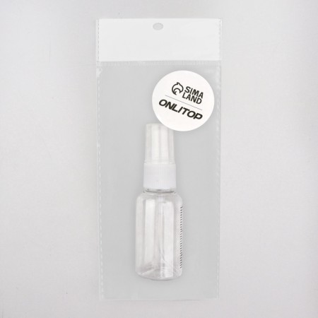 A bottle for storage, with a spray, with a division scale, 30 ml, white/transparent color-7